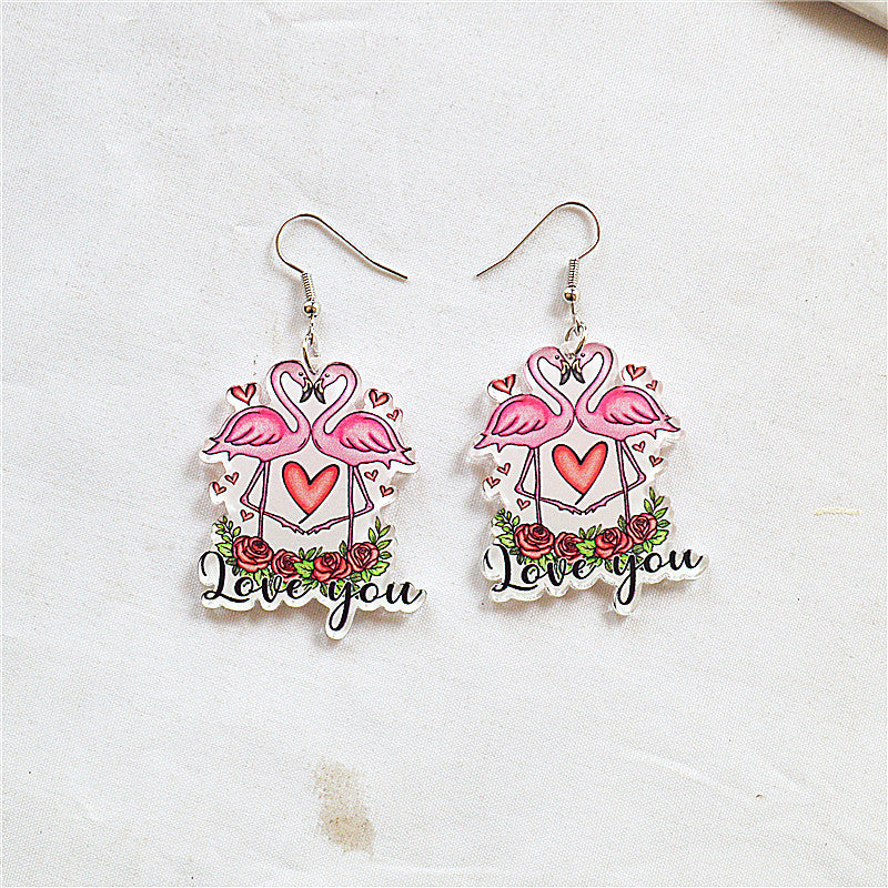 Wholesale Round Hollow Spray Painted Acrylic Earrings